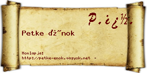 Petke Énok névjegykártya